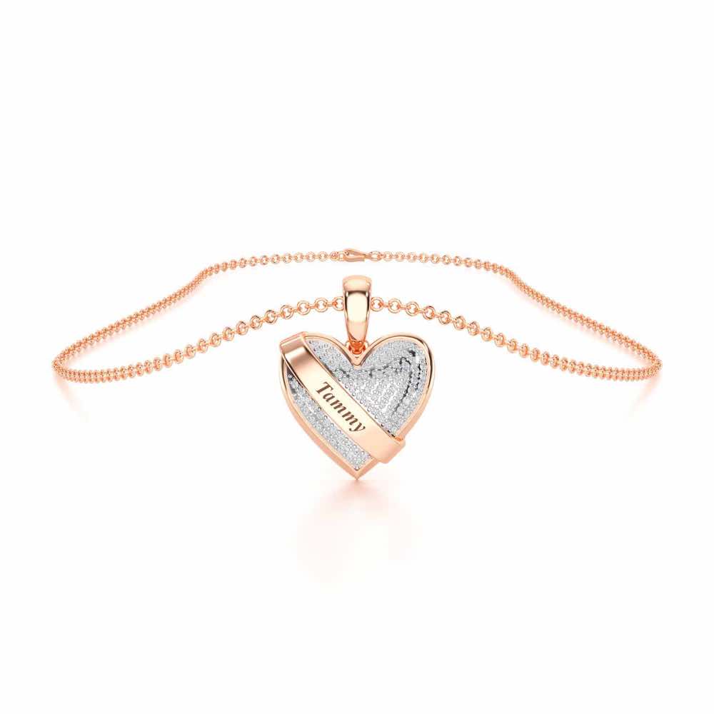 Heart Speaks Silver Pendant - Rose Gold - Image 3