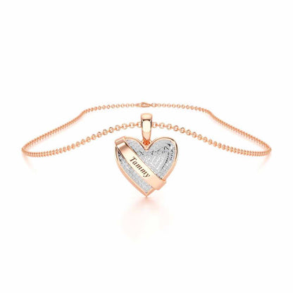 Heart Speaks Silver Pendant - Rose Gold - Image 3