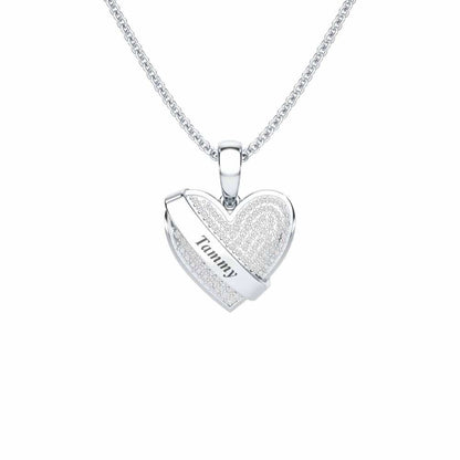 Heart Speaks Silver Pendant - White Gold - Image 1