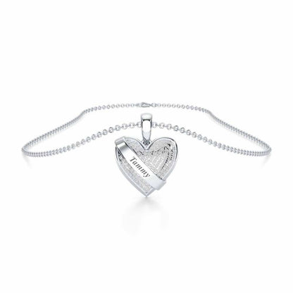 Heart Speaks Silver Pendant - White Gold - Image 3