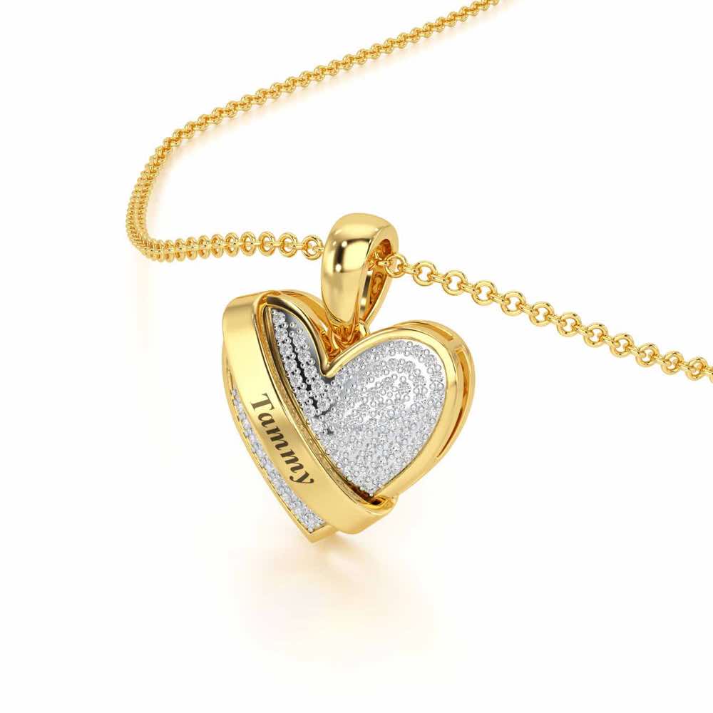 Heart Speaks Silver Pendant - Yellow Gold - Image 2