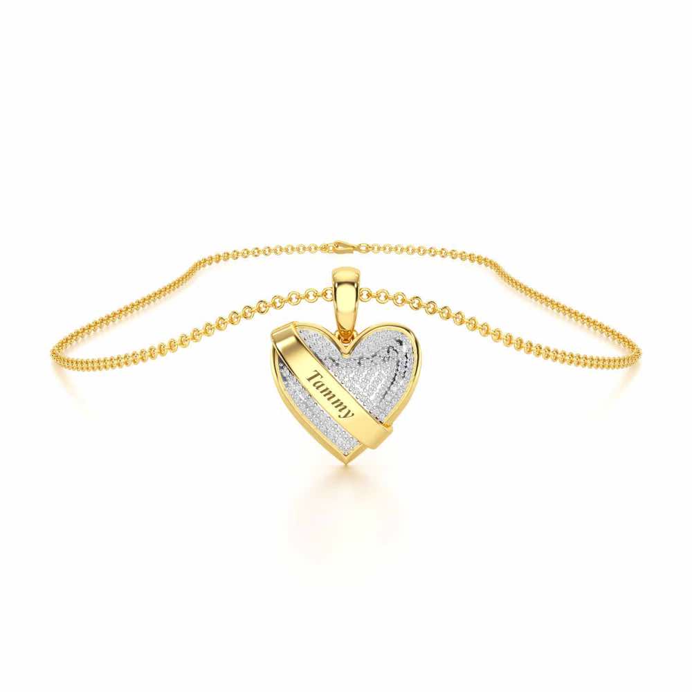 Heart Speaks Silver Pendant - Yellow Gold - Image 3