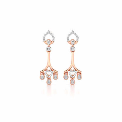 Heart Spell Drops Earrings - Rose Gold - Image 1