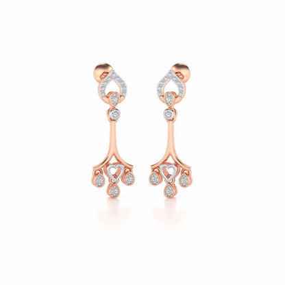 Heart Spell Drops Earrings - Rose Gold - Image 2