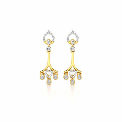 Heart Spell Drops Earrings - Yellow Gold - Image 1