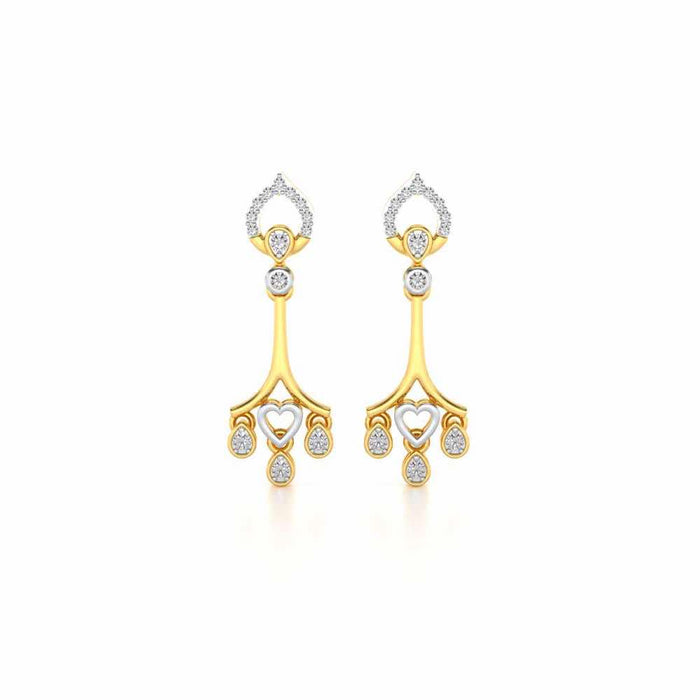 Heart Spell Drops Earrings - Yellow Gold - Image 1