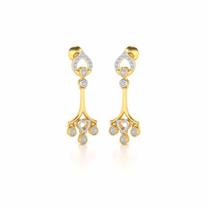 Heart Spell Drops Earrings - Yellow Gold - Image 2