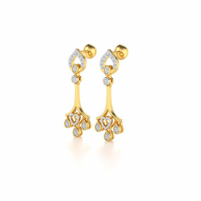 Heart Spell Drops Earrings - Yellow Gold - Image 3