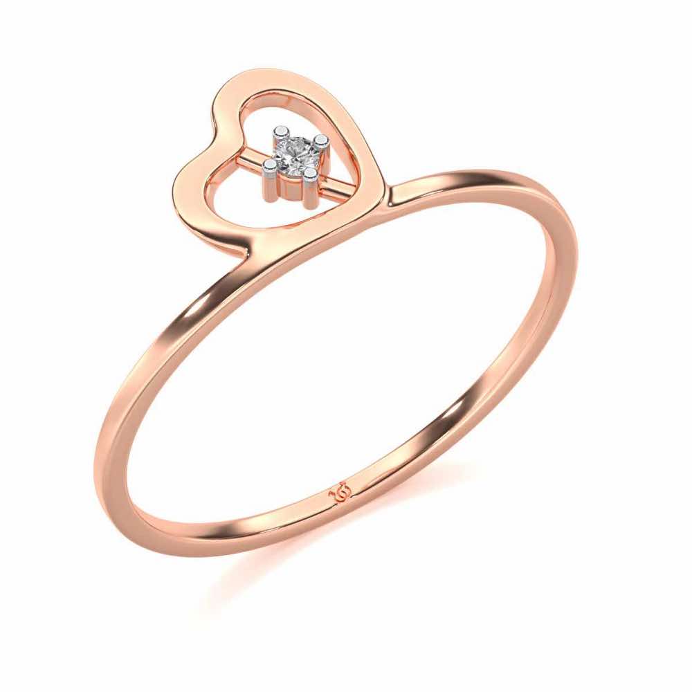 Heart Strand Silver Ring - Rose Gold - Image 1