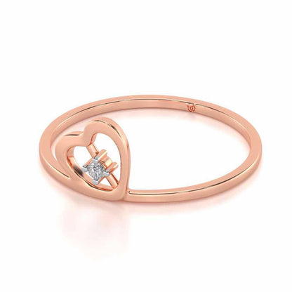 Heart Strand Silver Ring - Rose Gold - Image 2
