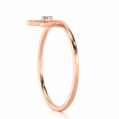Heart Strand Silver Ring - Rose Gold - Image 3