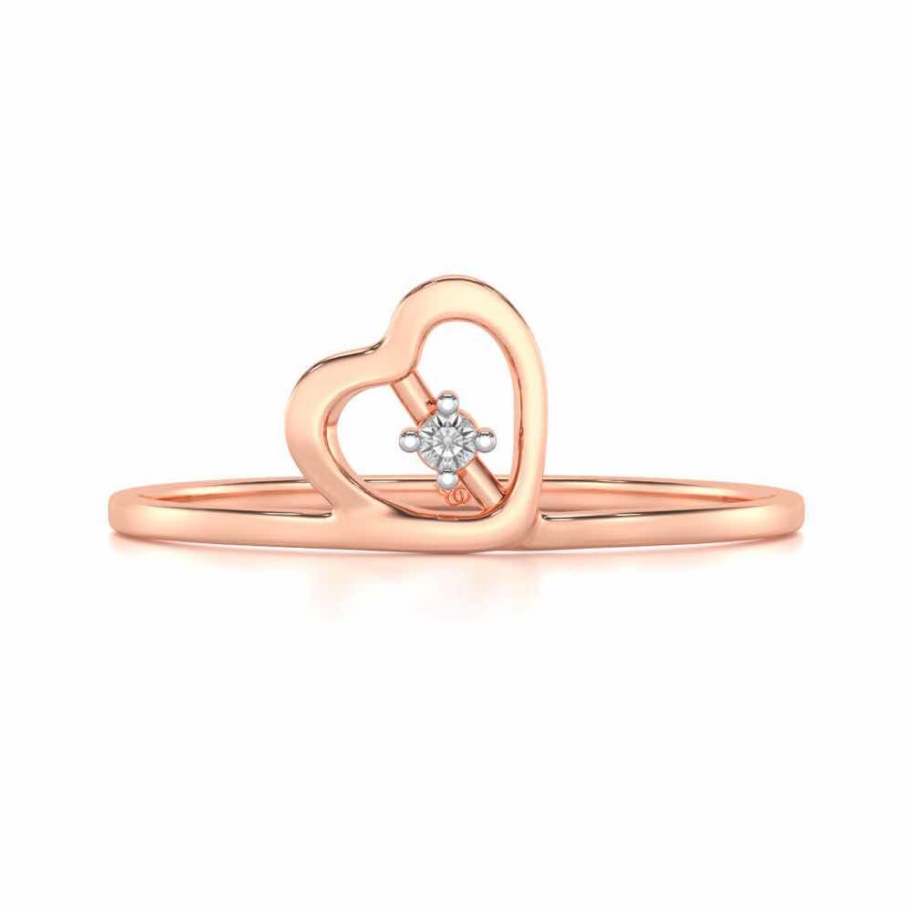 Heart Strand Silver Ring - Rose Gold - Image 4