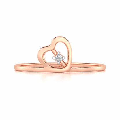 Heart Strand Silver Ring - Rose Gold - Image 4