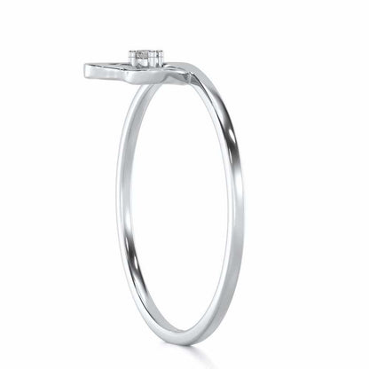 Heart Strand Silver Ring - White Gold - Image 3