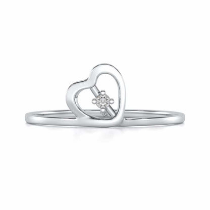 Heart Strand Silver Ring - White Gold - Image 4