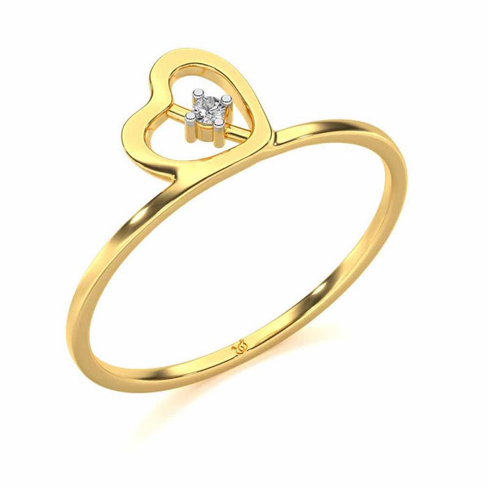 Heart Strand Silver Ring - Yellow Gold - Image 1