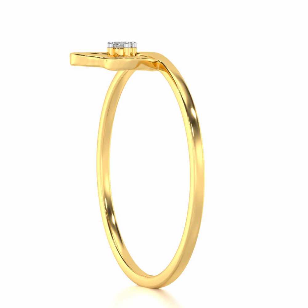 Heart Strand Silver Ring - Yellow Gold - Image 3