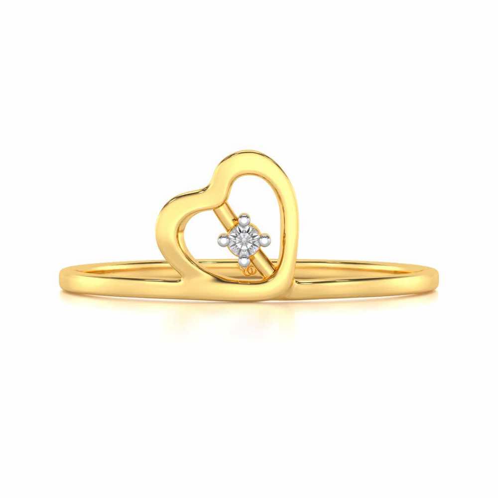 Heart Strand Silver Ring - Yellow Gold - Image 4