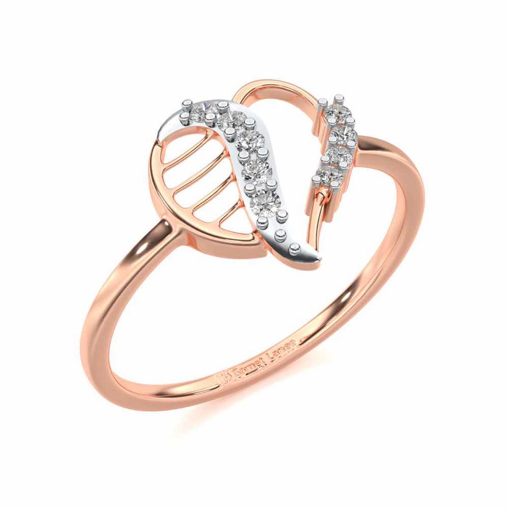 Heart Strings Silver Ring - Rose Gold - Image 1