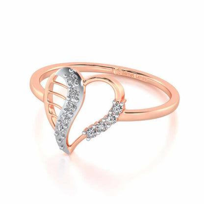 Heart Strings Silver Ring - Rose Gold - Image 2