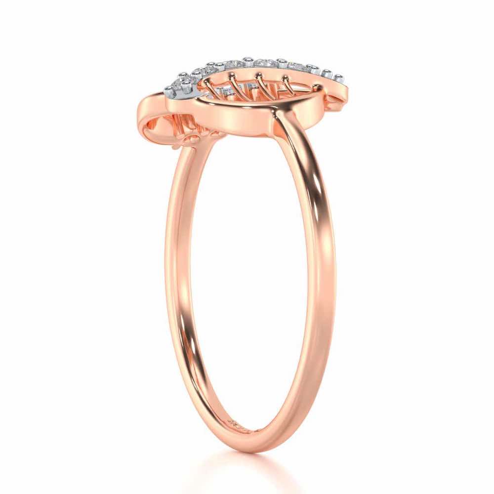 Heart Strings Silver Ring - Rose Gold - Image 3