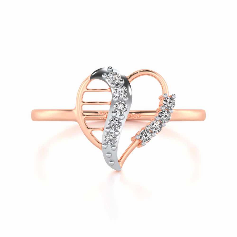 Heart Strings Silver Ring - Rose Gold - Image 4