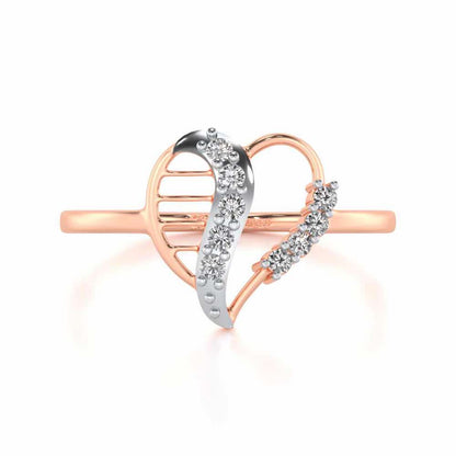 Heart Strings Silver Ring - Rose Gold - Image 4