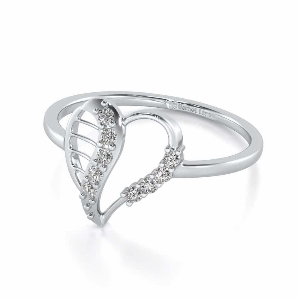 Heart Strings Silver Ring - White Gold - Image 2