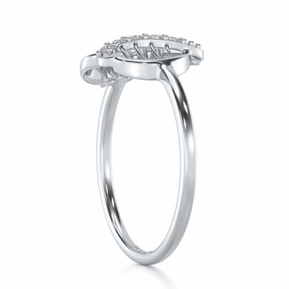 Heart Strings Silver Ring - White Gold - Image 3