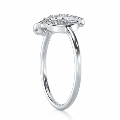 Heart Strings Silver Ring - White Gold - Image 3