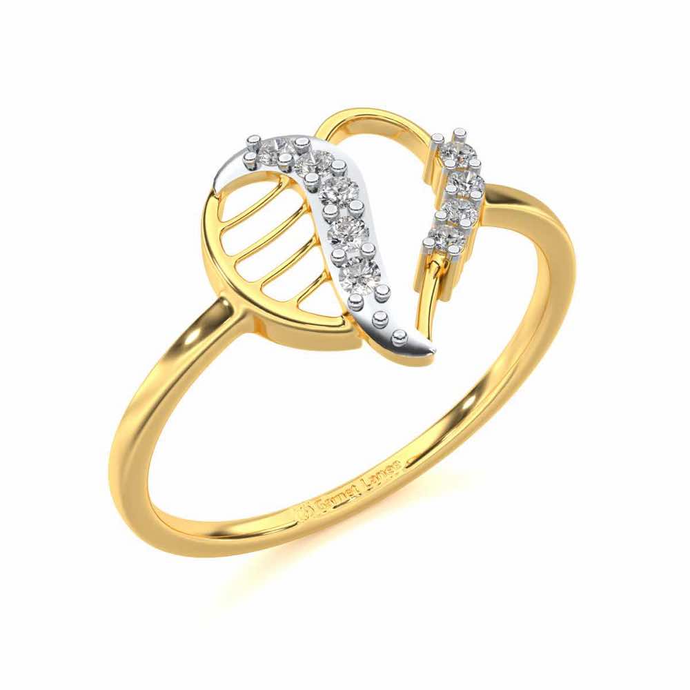 Heart Strings Silver Ring - Yellow Gold - Image 1