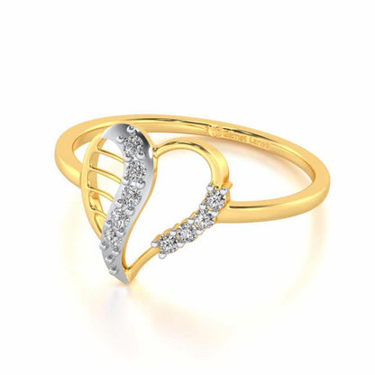 Heart Strings Silver Ring - Yellow Gold - Image 2