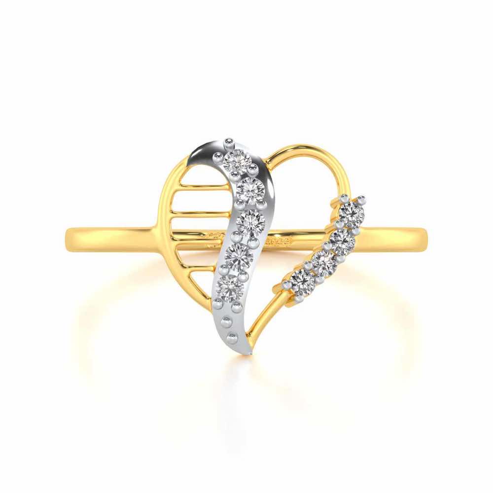 Heart Strings Silver Ring - Yellow Gold - Image 4
