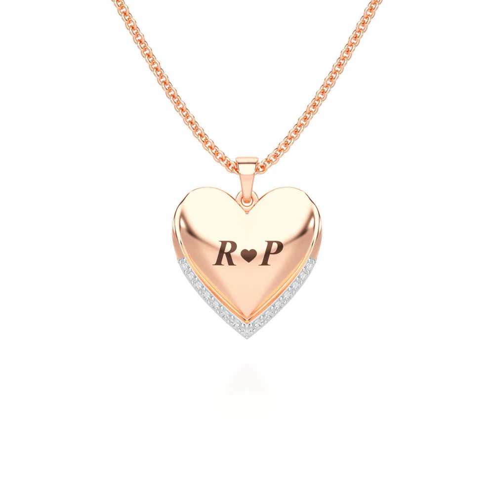 Heart Talks Silver Pendant - Rose Gold - Image 1