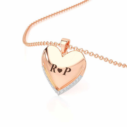 Heart Talks Silver Pendant - Rose Gold - Image 2
