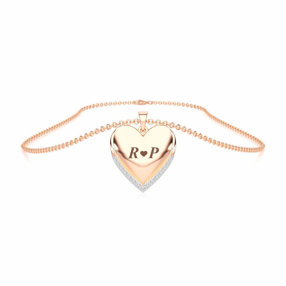 Heart Talks Silver Pendant - Rose Gold - Image 3