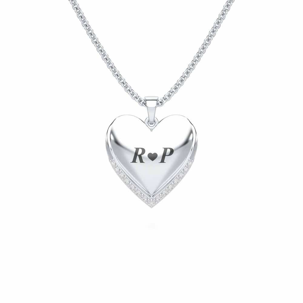 Heart Talks Silver Pendant - White Gold - Image 1