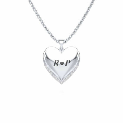 Heart Talks Silver Pendant - White Gold - Image 1