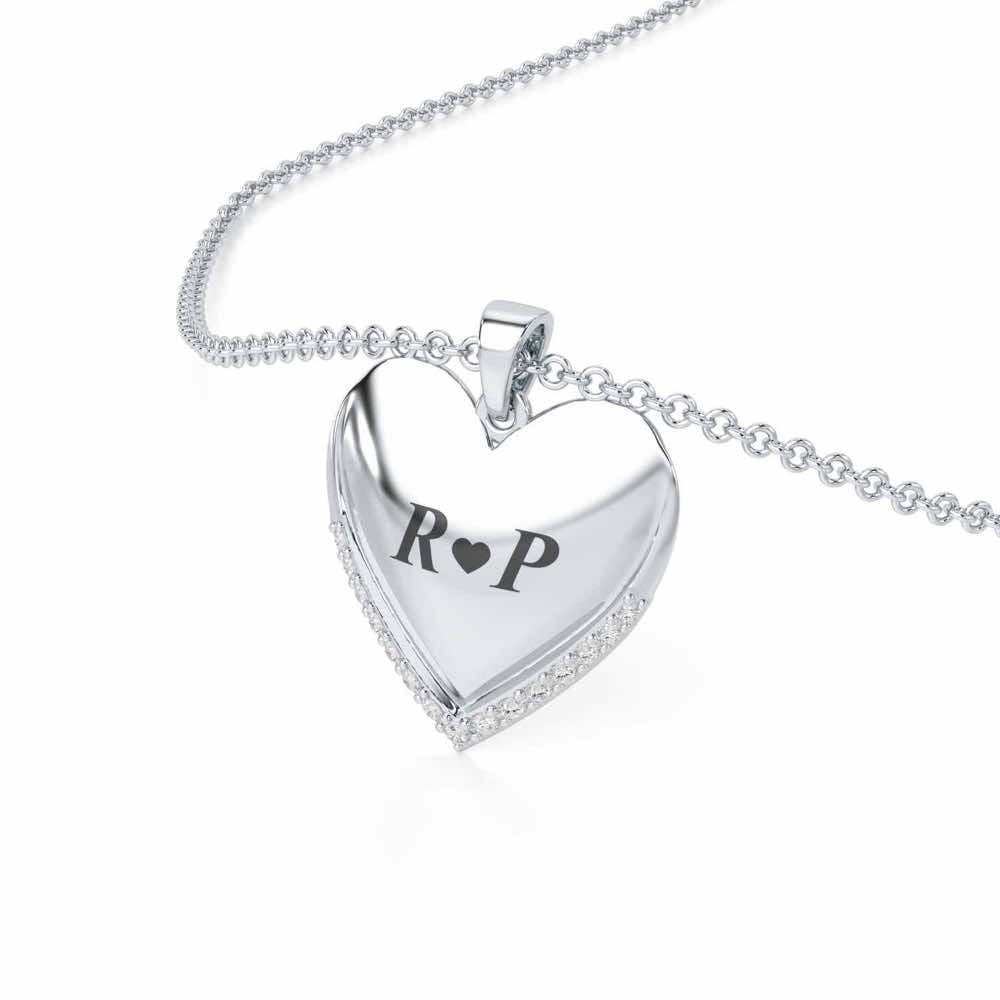 Heart Talks Silver Pendant - White Gold - Image 2