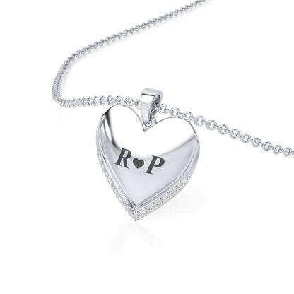 Heart Talks Silver Pendant - White Gold - Image 2