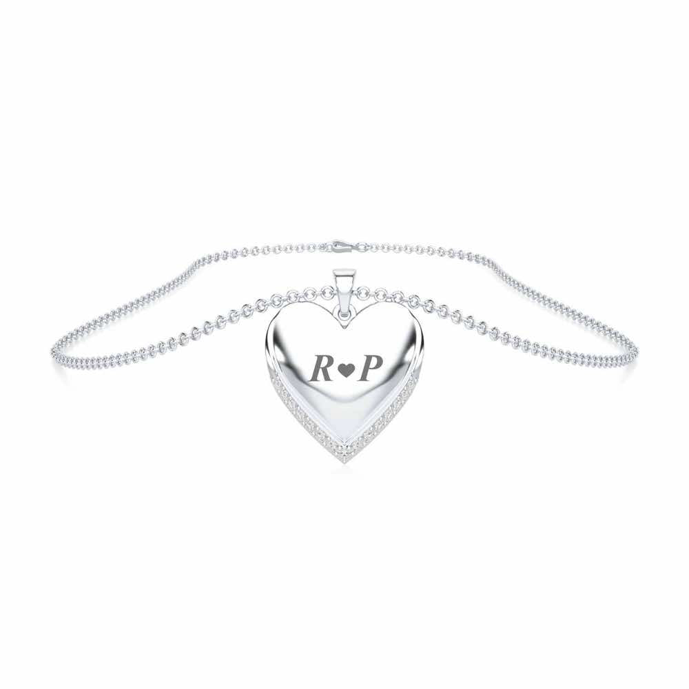 Heart Talks Silver Pendant - White Gold - Image 3