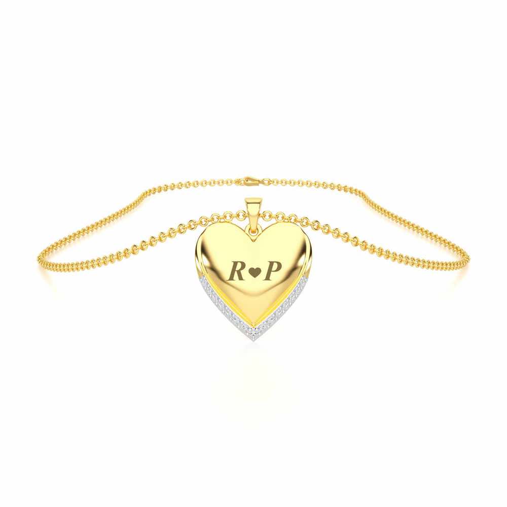 Heart Talks Silver Pendant - Yellow Gold - Image 3