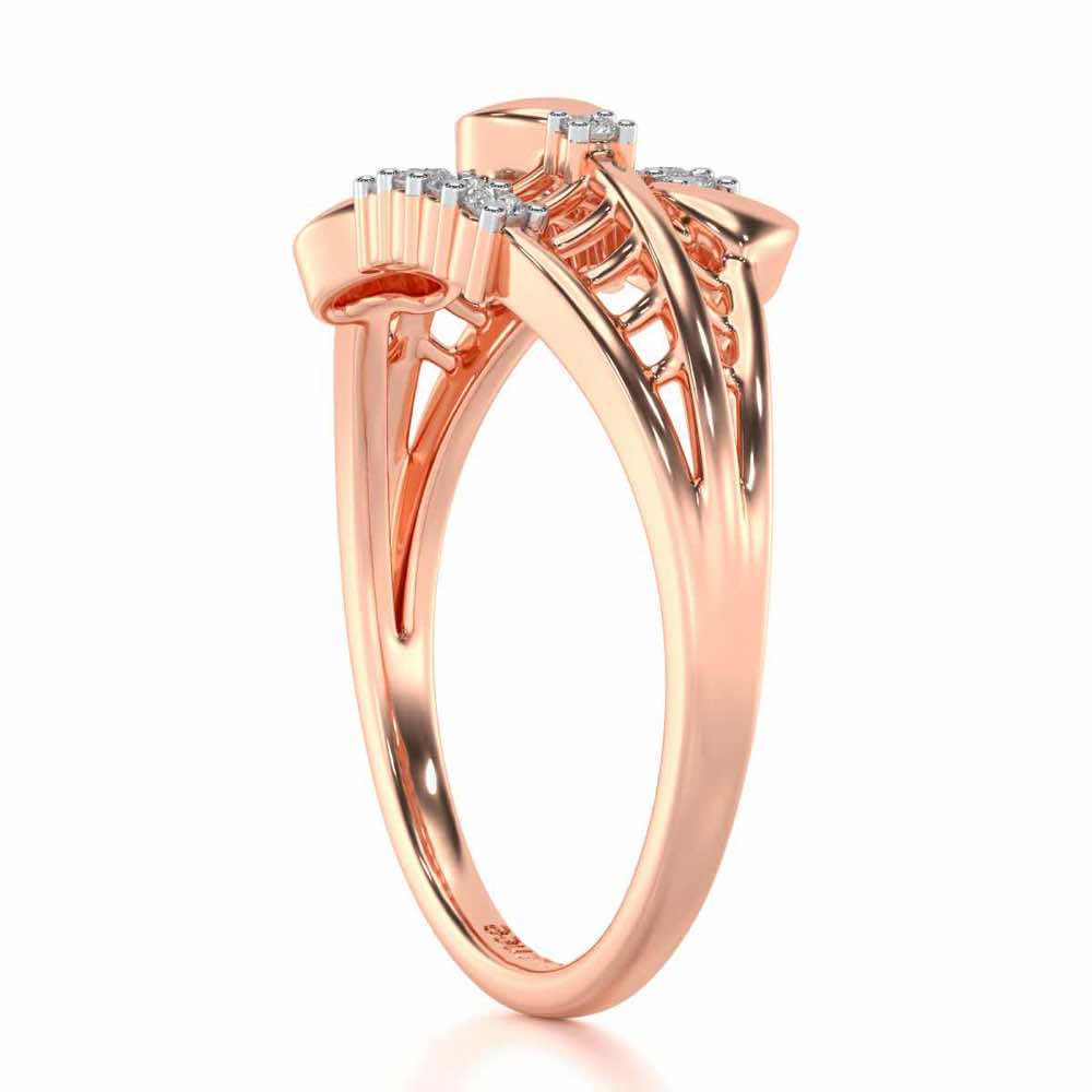 Heart Tracery Silver Ring - Rose Gold - Image 3