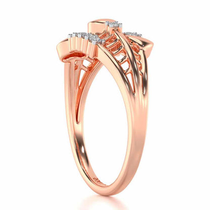 Heart Tracery Silver Ring - Rose Gold - Image 3
