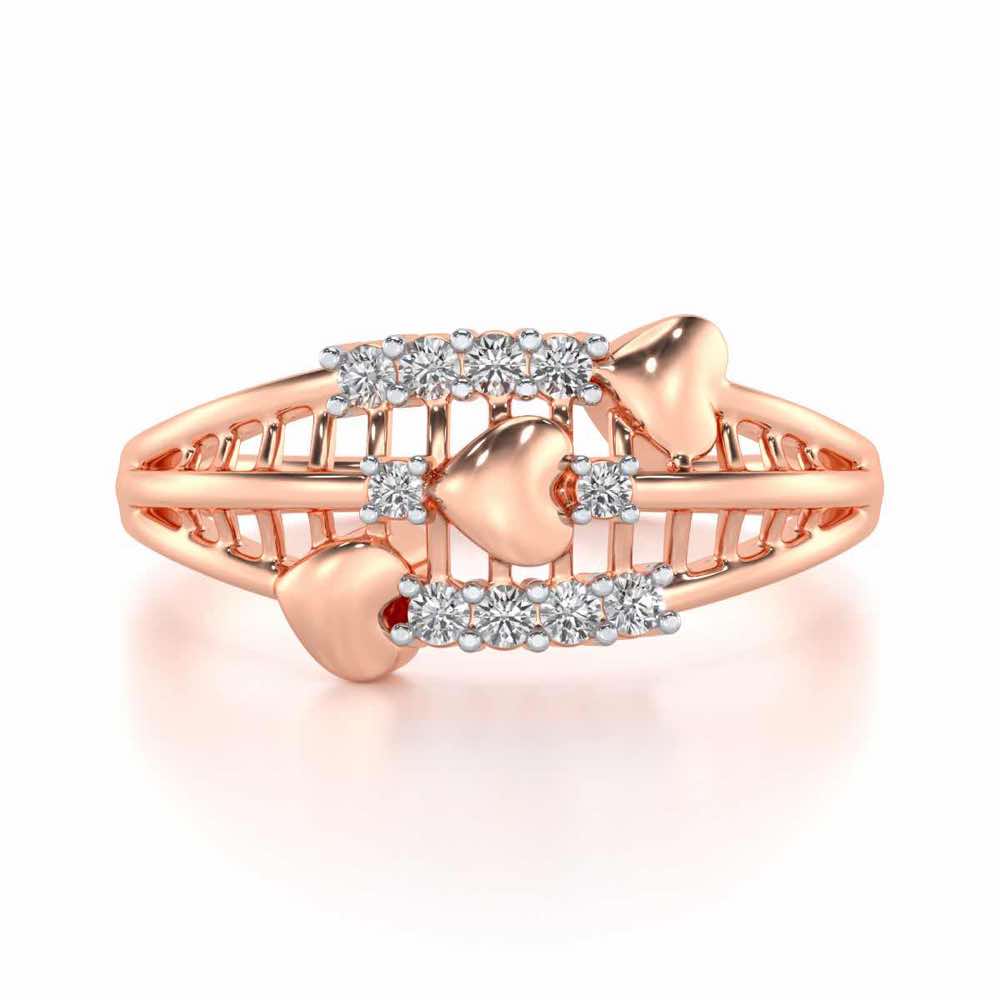 Heart Tracery Silver Ring - Rose Gold - Image 4