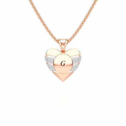 Heart Vibe Silver Pendant - Rose Gold - Image 1