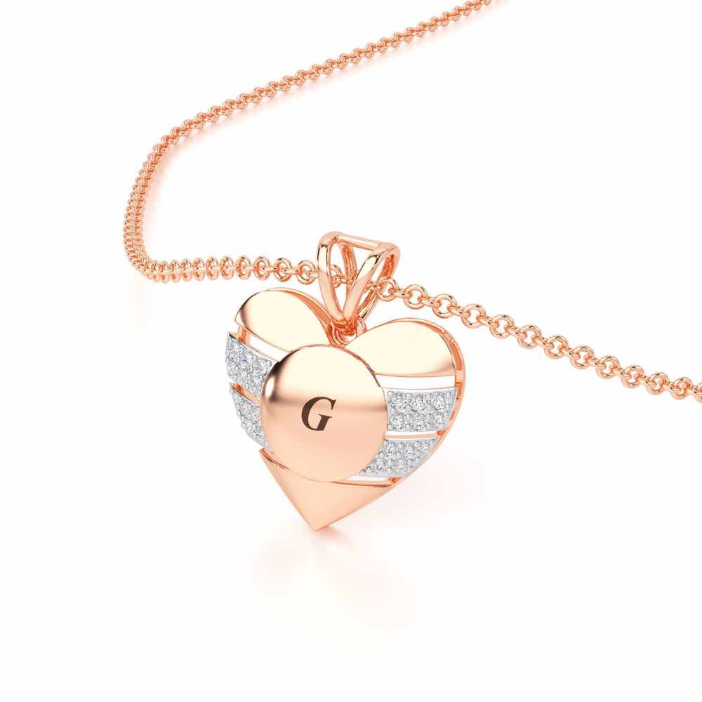 Heart Vibe Silver Pendant - Rose Gold - Image 2