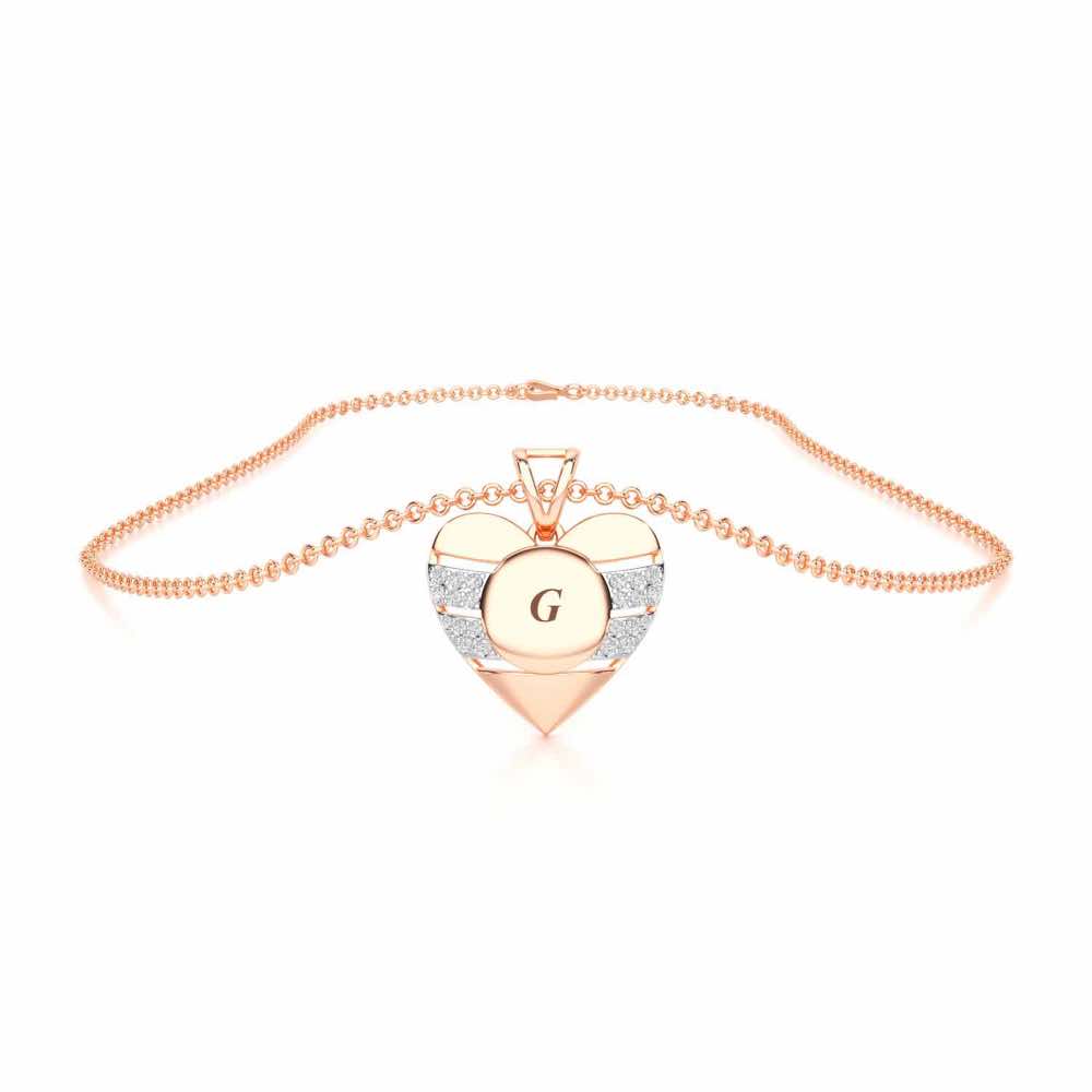 Heart Vibe Silver Pendant - Rose Gold - Image 3