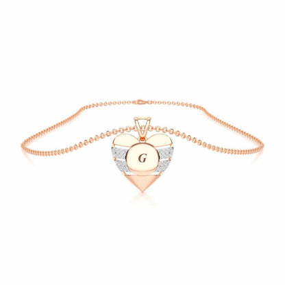 Heart Vibe Silver Pendant - Rose Gold - Image 3