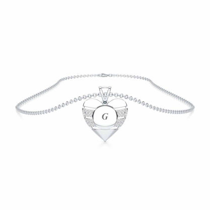 Heart Vibe Silver Pendant - White Gold - Image 3